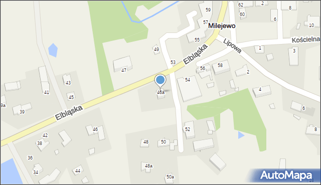 Milejewo, Elbląska, 46a, mapa Milejewo