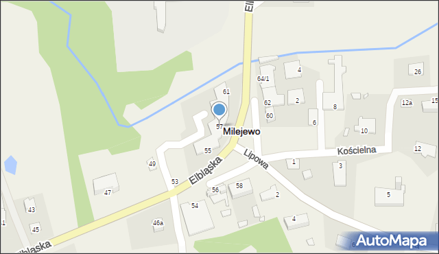 Milejewo, Elbląska, 57, mapa Milejewo