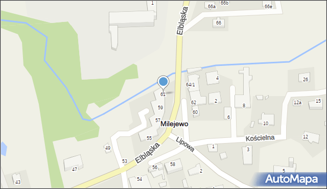 Milejewo, Elbląska, 61, mapa Milejewo