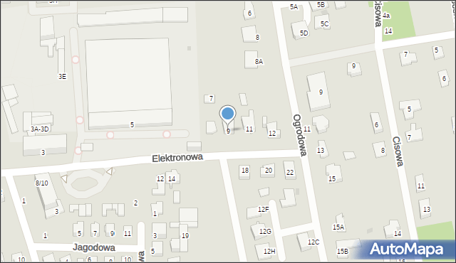 Nasielsk, Elektronowa, 9, mapa Nasielsk