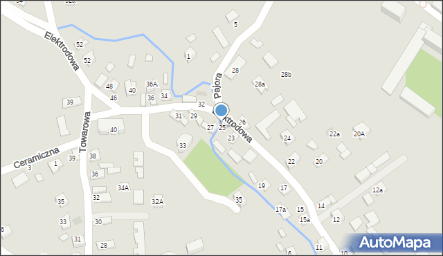 Nowy Sącz, Elektrodowa, 25, mapa Nowego Sącza