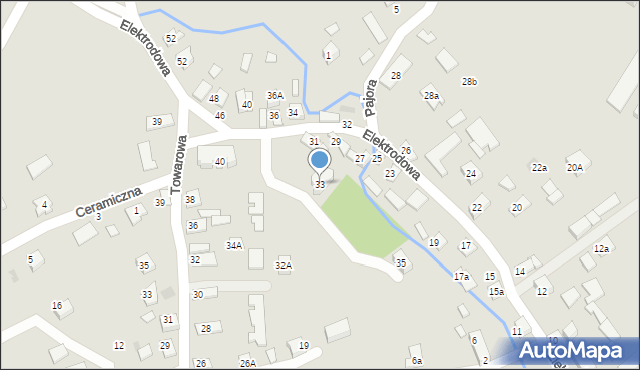 Nowy Sącz, Elektrodowa, 33, mapa Nowego Sącza