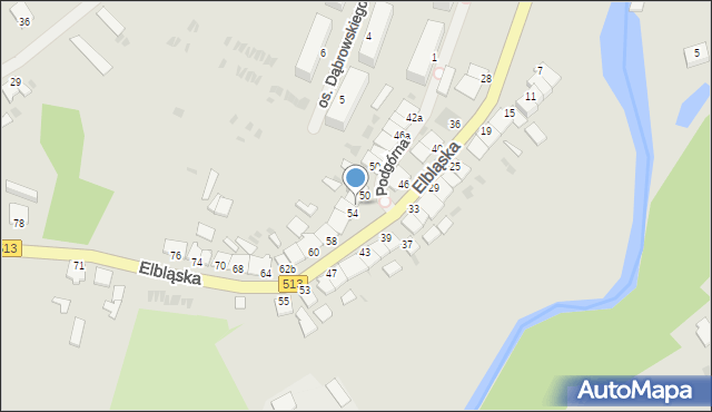 Orneta, Elbląska, 52, mapa Orneta