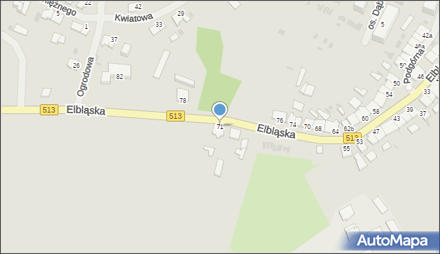 Orneta, Elbląska, 71, mapa Orneta