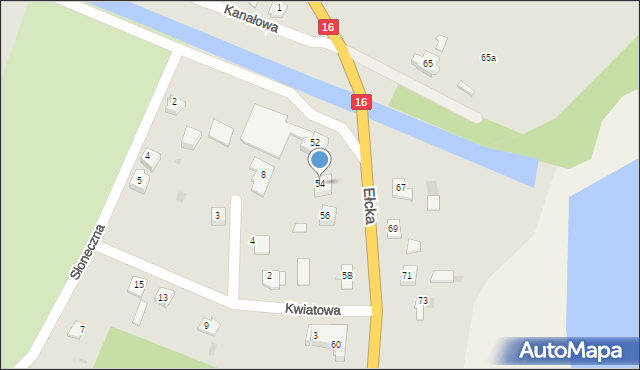 Orzysz, Ełcka, 54, mapa Orzysz