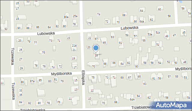 Poznań, Elbląska, 18, mapa Poznania