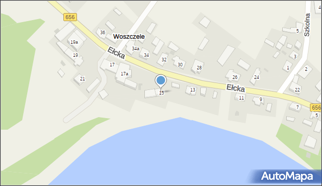 Woszczele, Ełcka, 15, mapa Woszczele