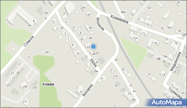 Wrocław, Ełcka, 14, mapa Wrocławia