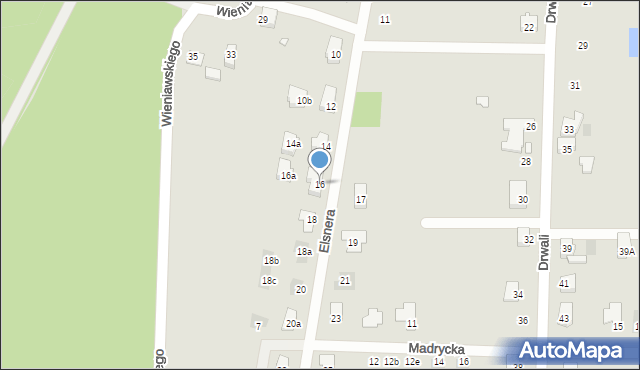 Żory, Elsnera Józefa, 16, mapa Żor