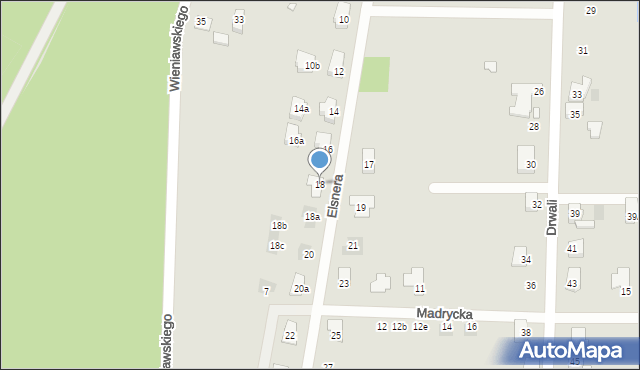Żory, Elsnera Józefa, 18, mapa Żor