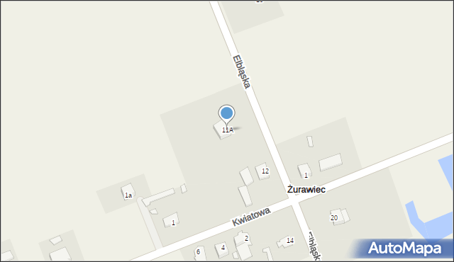 Żurawiec, Elbląska, 11A, mapa Żurawiec