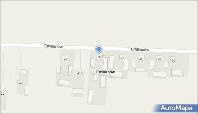 Emilianów, Emilianów, 26, mapa Emilianów