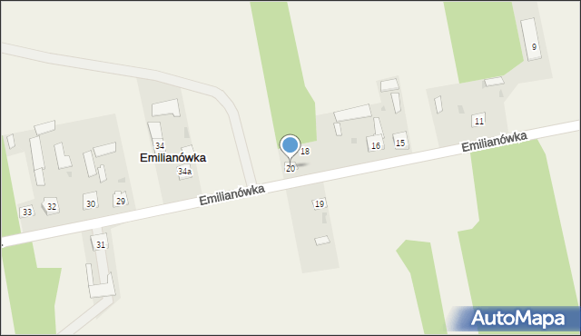 Emilianówka, Emilianówka, 20, mapa Emilianówka