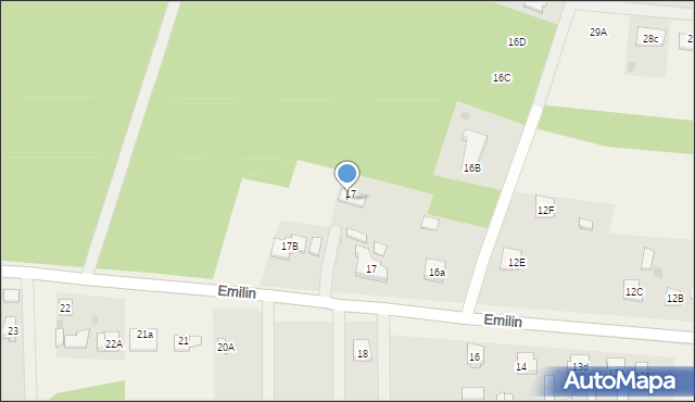 Emilin, Emilin, 17c, mapa Emilin