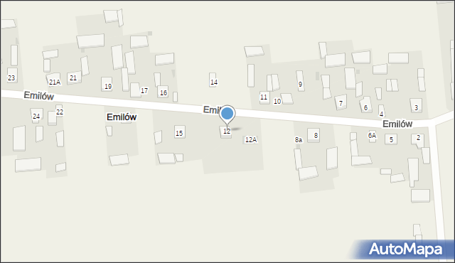 Emilów, Emilów, 12, mapa Emilów