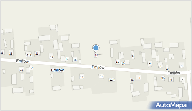 Emilów, Emilów, 14, mapa Emilów