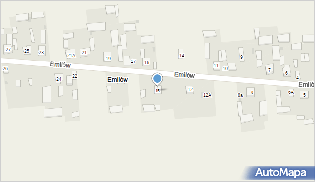 Emilów, Emilów, 15, mapa Emilów