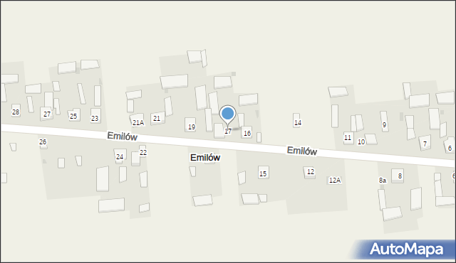 Emilów, Emilów, 17, mapa Emilów