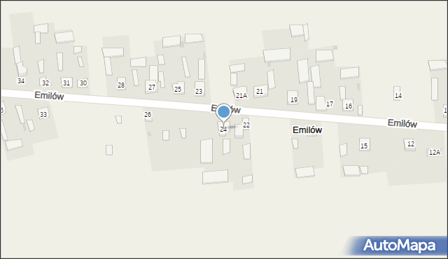 Emilów, Emilów, 24, mapa Emilów