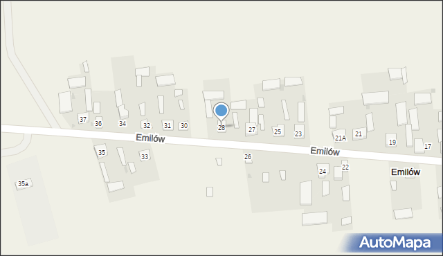 Emilów, Emilów, 28, mapa Emilów