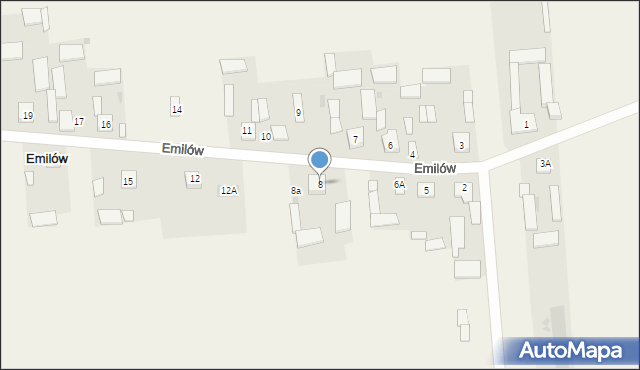 Emilów, Emilów, 8, mapa Emilów