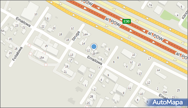 Warszawa, Emaliowa, 10, mapa Warszawy