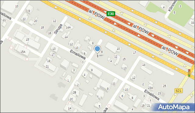 Warszawa, Emaliowa, 6, mapa Warszawy