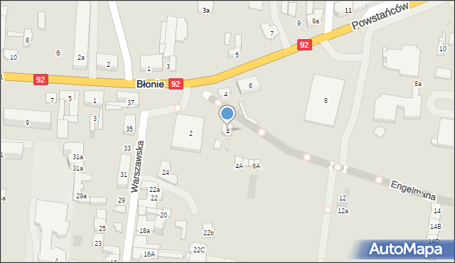 Błonie, Engelmana Arona, 4, mapa Błonie