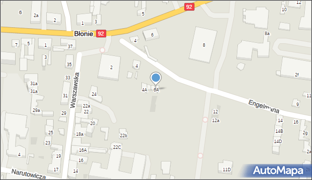 Błonie, Engelmana Arona, 6A, mapa Błonie