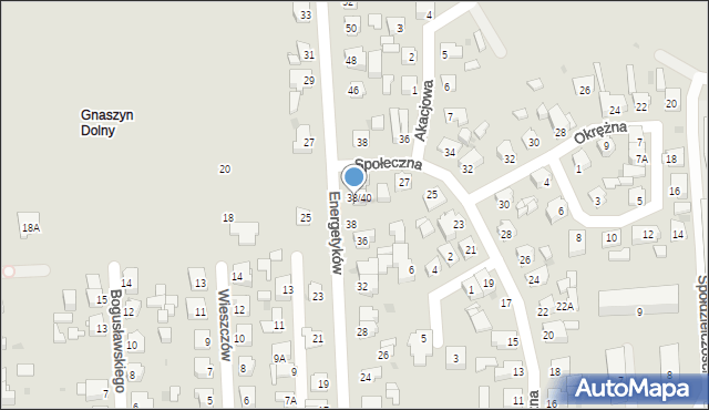 Częstochowa, Energetyków, 40, mapa Częstochowy