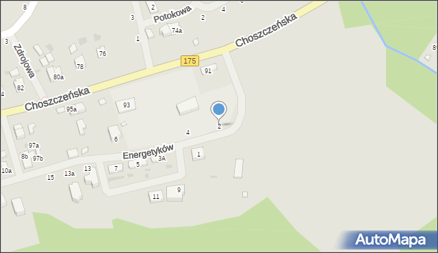 Drawno, Energetyków, 2, mapa Drawno