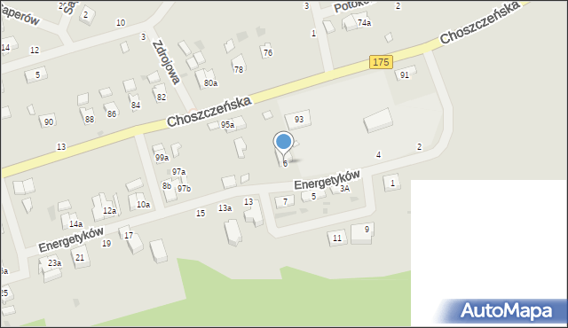 Drawno, Energetyków, 6, mapa Drawno