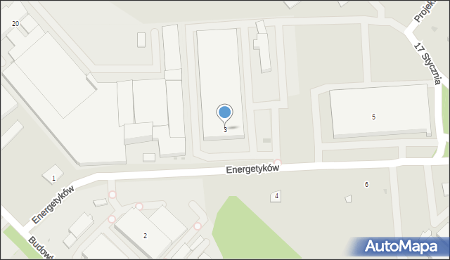 Leszno, Energetyków, 3, mapa Leszno