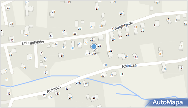 Meszna, Energetyków, 25a, mapa Meszna