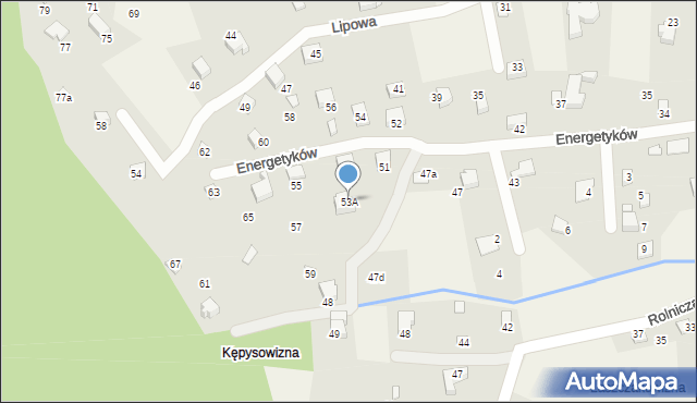 Meszna, Energetyków, 53A, mapa Meszna