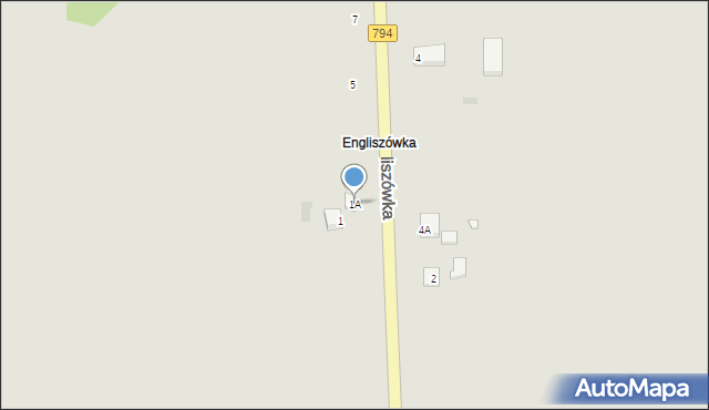 Pilica, Engliszówka, 1A, mapa Pilica