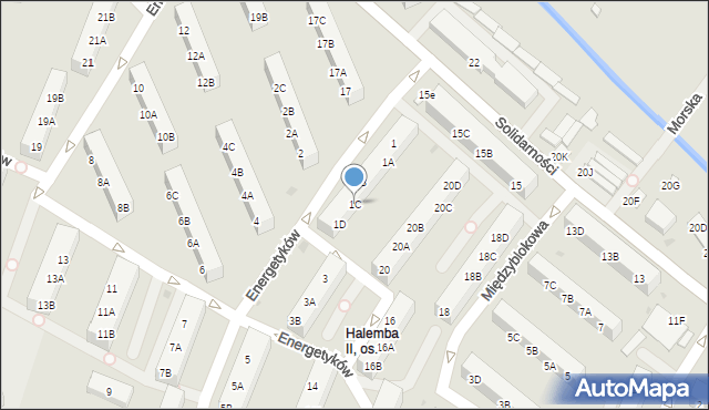 Ruda Śląska, Energetyków, 1C, mapa Rudy Śląskiej
