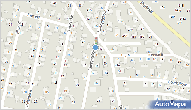 Rybnik, Energetyków, 13, mapa Rybnika