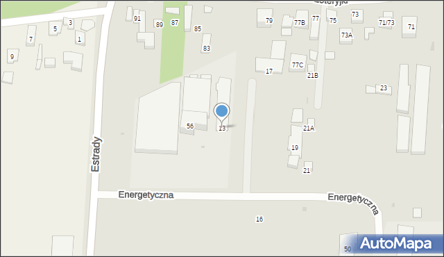 Warszawa, Energetyczna, 13, mapa Warszawy