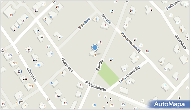 Poznań, Epicka, 9, mapa Poznania