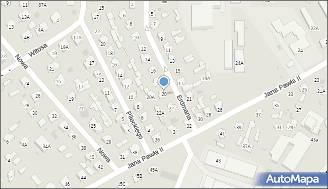 Bielsk Podlaski, Erdmana Alfonsa, 20, mapa Bielsk Podlaski