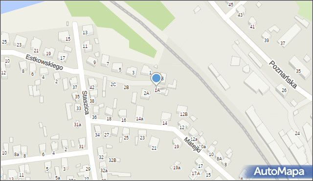 Jarocin, Estkowskiego Ewarysta, 1A, mapa Jarocin