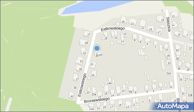 Jarocin, Estkowskiego Ewarysta, 20, mapa Jarocin