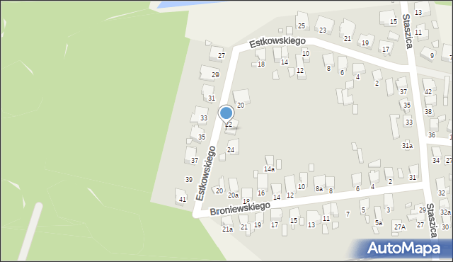 Jarocin, Estkowskiego Ewarysta, 22A, mapa Jarocin