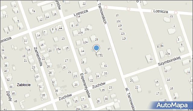 Tarnów, Esperantystów, 18b, mapa Tarnów