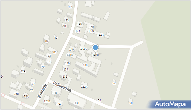 Warszawa, Estrady, 142B, mapa Warszawy