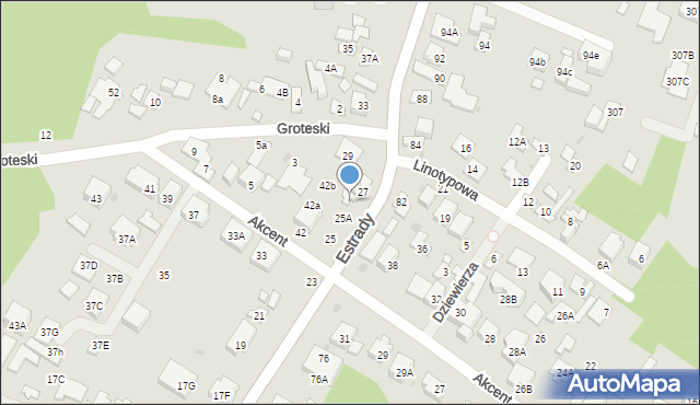 Warszawa, Estrady, 27A, mapa Warszawy