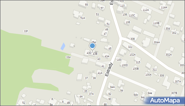Warszawa, Estrady, 43C, mapa Warszawy
