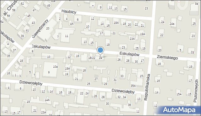 Warszawa, Eskulapów, 24, mapa Warszawy