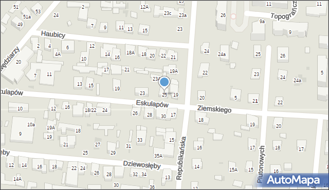 Warszawa, Eskulapów, 25, mapa Warszawy